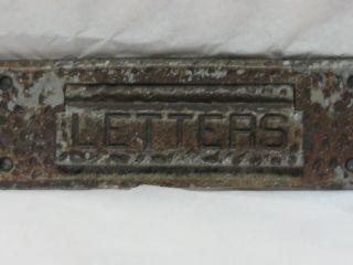 Antique VINTAGE Iron Cast Iron Letter Box Plate Mail Slot 2