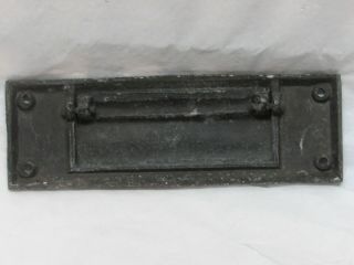 Antique VINTAGE Iron Cast Iron Letter Box Plate Mail Slot 3