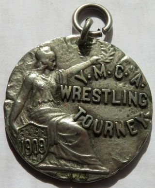 1909 Y.  M.  C.  A Wresting Tourney Sterling Silver Medal Chicago