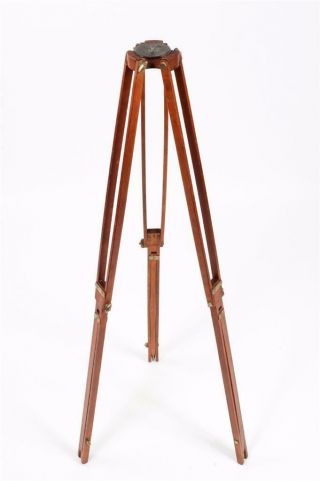 Vintage C1910 Wood And Brass Camera Tripod With Head  891