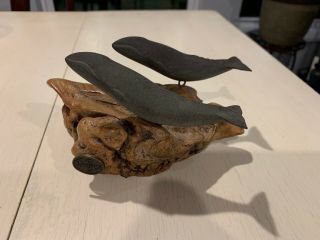 Vintage John Perry Gray Whale Duo Sculpture Numbered?