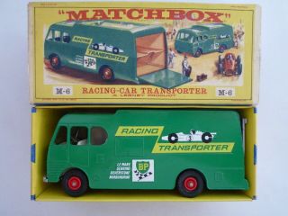 Vintage Matchbox Lesney M6 Racing Car Transporter Issued 1966