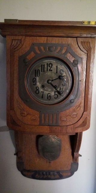 Vintage Antique German Gustav Becker Strike Wall Clock,  Keeps Good Time
