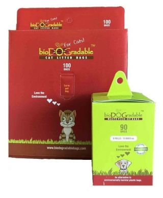 Dog Waste Bags (90 Bags) And Cat Litter Bags (100 Bags) Plastic - Bags