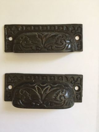 Antique Eastlake Cast Iron Bin Drawer Pull 1880 