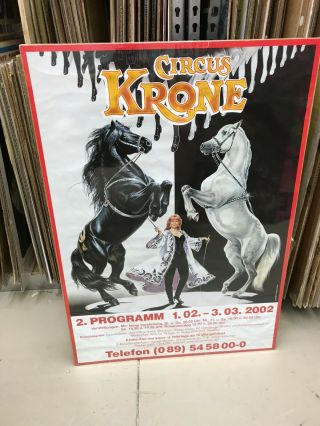 Vintage Circus Krone Poster 23 " X 33 " German Equestrian Act 2002