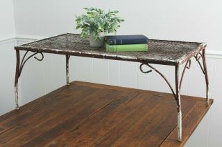 Vintage Iron Grate Coffee Table Shabby Chic / Farm / Garden Decor White Brown