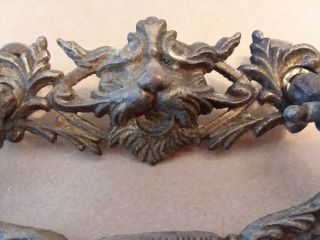 2 Antique FIGURAL NORTH WIND SOLID BRASS Drop Furniture Drawer Cabinet Pull 3