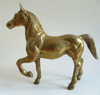 Vintage Brass Horse Figurine Trotting Prancing Gaited Equestrian Theme Heavy