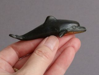 Vintage Bronze/brass Miniature Dolphin Fish Figure Ornament