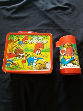 Vintage 1972 Woody Woodpecker Lunchbox & Thermos C8 - C10