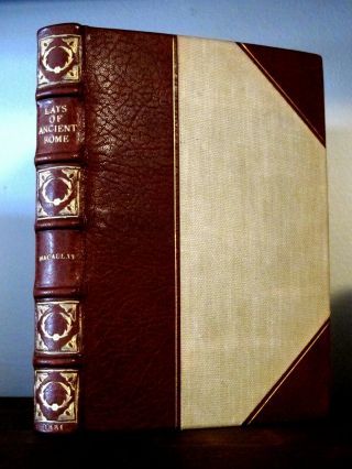 W.  H.  French Signed Binding Custom Leather Lays Of Ancient Rome Roman Empire Vtg