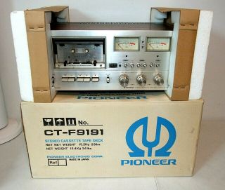 Vintage Pioneer Ct - F9191 Stereo Cassette Tape Deck W/original Box,  For Repair