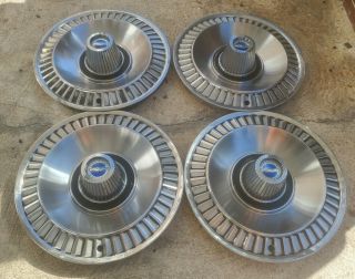 Set Of 4 Vintage Oem 1964 Ford Galaxie 500 14 " Deluxe Hubcaps Wheel Covers