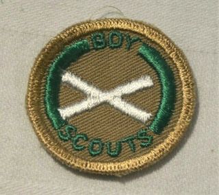Nos Boy Scout Piper Proficiency Award Badge Tan Cloth Troop Large