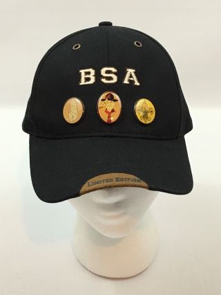2005 Boy Scouts Of America Bsa Black Baseball Hat Limited Edition With 3 Pins
