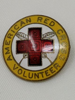 Vintage American Red Cross Arc Pin Volunteer Gold / Yellow