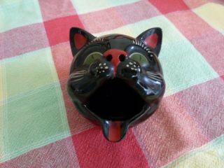 Vintage Shafford Black Cat Ashtray Or Incense Burner Made In Japan Redware