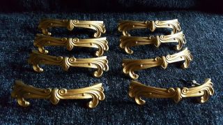 Set Of 8 Ornate Victorian 5 3/8 " Bronze Draw Pulls (3 3/4 " Center To Center)