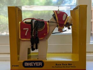 Retired Breyer Horse Race Tack Set Traditional Accessory 2492 Thoroughbred Red