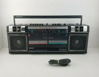Vtg Sony Cfs - W48s Boombox Am/fm Radio Shortwave Dual Cassette Player Recorder