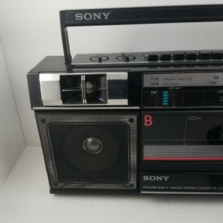 VTG Sony CFS - W48S Boombox AM/FM Radio Shortwave Dual Cassette Player Recorder 3