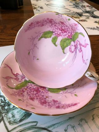 Antique Vintage Paragon Pink Lilac Teacup & Saucer.  C1940 