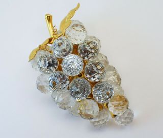 Stunning Retired Vintage Swarovski Silver Crystal Large 29 Grape Cluster Figurin
