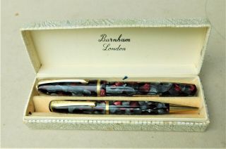 Burnham 47 Vintage Fountain Pen Set Marbled