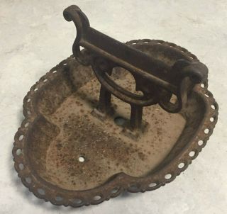 Vtg Antique Boot Scraper Cast Iron W/ Mud Tray Unrestored Rusted Victorian?