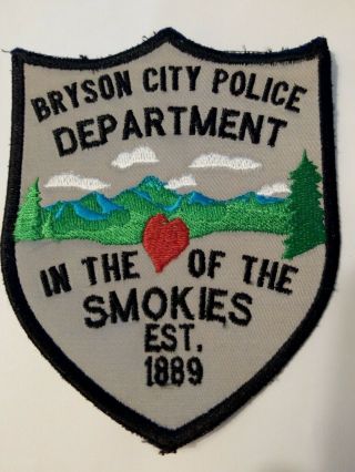 Bryson City In The Heart Of The Smokies 1889 Police Patch North Carolina