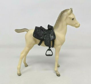 Vtg Breyer White Proud Arabian Alabaster Foal 218 With Saddle Horse Figurine