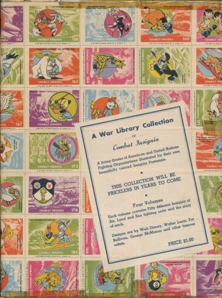 Walt Disney - Wwd - 7 - - Ww 2 - Four Combat Insignia Stamp Albums W/stamps & Box.  Rare