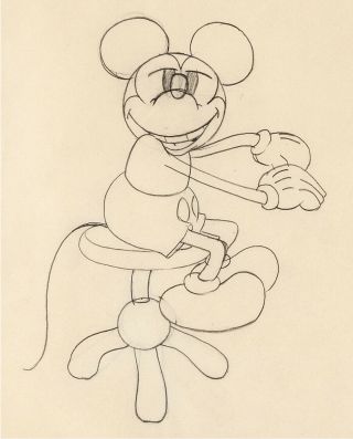 Mickey Mouse 1930 Production Animation Cel Drawing Walt Disney 