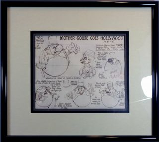 " Disney Publication Model Sheet: Mother Goose Goes Hollywood " Frame Grim Natwick