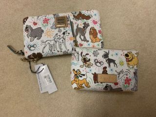 Disney Dogs Sketch Paw Prints Wallet And Cosmetic Case Dooney & Bourke 2020