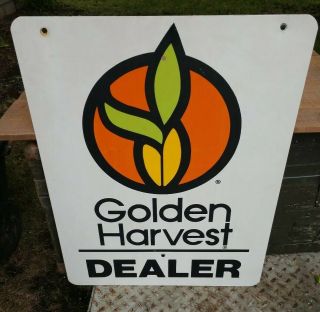 Vintage Golden Harvest Dealer Farm Corn Seed Metal Sign 24x18 "