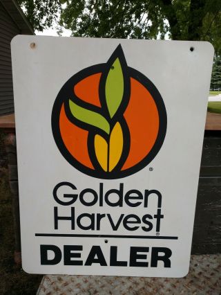 Vintage GOLDEN HARVEST Dealer Farm Corn Seed metal sign 24x18 
