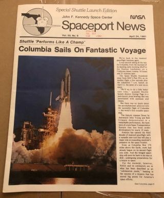 Rare Sts - 1 1981 Vtg/pre - Owned Issue Of Nasa - Ksc Spaceport News