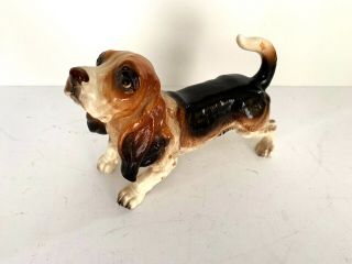 Vintage Basset Hound Figurine - Andrea By Sadek Porcelain Dog Male