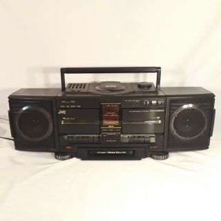 Vintage Jvc Pc - X300 Cd Cassette Radio Boombox Stereo Hyper Bass Sound