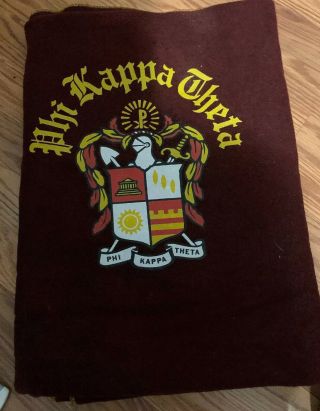 Phi Kappa Theta Vintage Fraternity Wool Blanket Bed Cover 39 X 64