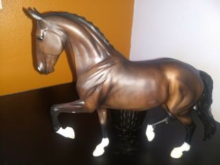 Breyer Reeves Brown Horse Figure Figurine White Feet Face Hard Plastic 101/2 " L
