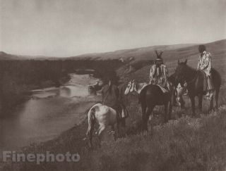 1900/72 Edward Curtis Photogravure Native American Indian Piegan Horse Art 11x14