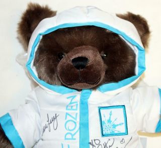 FROZEN Broadway Patti Murin,  Caissie Levy Signed Rare Fundraising Bear NWT 2