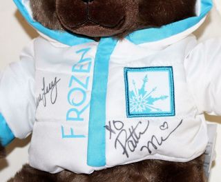 FROZEN Broadway Patti Murin,  Caissie Levy Signed Rare Fundraising Bear NWT 3