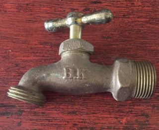 Vintage Brass Water Spigot,  Hose Bib,  Faucet Marked Bk