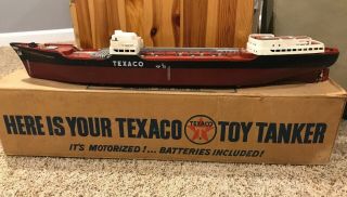 1960s Texaco Toy Tanker North Dakota Plastic Oil Ship Vintage