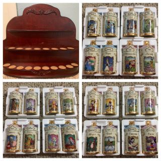 Disney Lenox Spice Jars Set Of 24 With Wooden Display Rack