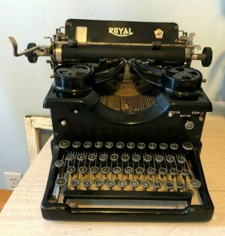 Vintage Royal Model 10 Typewriter,  Double Beveled Glass Sides 2